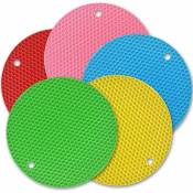 Lot de 5 dessous de plat en silicone coloré avec coussinets en silicone antidérapants antidérapants