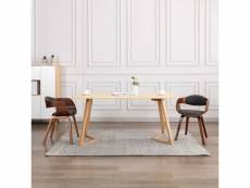 Lot de chaises de salle à manger 2 pcs bois courbé et tissu gris - gris - 51,5 x 49 x 71,5 cm