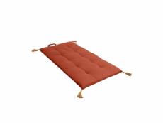 Matelas futon pompon jute 60x120 cm terre cuite coton
