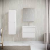 Meuble salle de bain design simple vasque fortina largeur 60 cm blanc - Blanc
