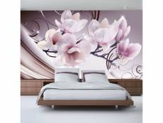 Papier peint intissé fleurs meet the magnolias taille