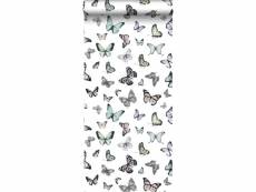 Papier peint papillons vert menthe pastel et violet lillas pastel - 138875 - 53 cm x 10,05 m 138875