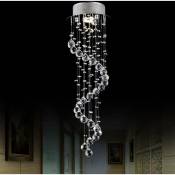 Plafonniers Moderne Lustre Led Boule De Spirale Goutte De Pluie K9 Cristal Éclairage Suspendu Luminaire Pour Un Hôtel Couloir Entrée Décor D7.9