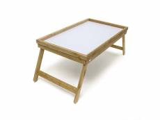 Plateau de lit petite table de petit-déjeuner en bambou 52 cm helloshop26 4313031