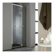 Porte de douche pivotante 100 cm en inox chromé