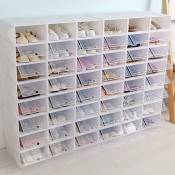 Senderpick - 24 boîtes à chaussures, empilables, pliables, en plastique transparent, avec couvercle, pour hommes/femmes, 33 x 23 x 14 cm