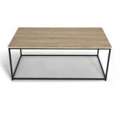 Table basse detroit 113 cm design industriel - Naturel