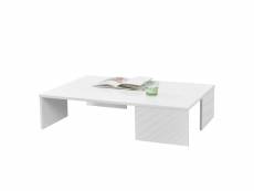 Table basse rectangulaire pour salon meuble design en panneau de particules 21 x 90 x 60 cm blanc brillant [en.casa]