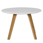 Table basse rende 60 cm scandinave en bois blanc