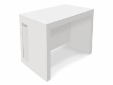 Table console extensible chay blanc laqué