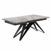 Table extensible 160/240 cm céramique gris marbré