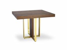 Table extensible teresa gold bois noisette pieds or