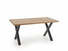 Table industrielle 160-250x90cm en chêne et métal