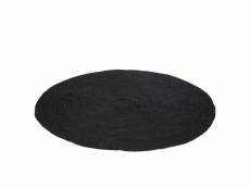 Tapis rond jute noir - l 150 x l 150 x h 1 cm