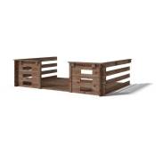 Terrasse en bois avec balustrade pour abri en bois - 6m2 - 3m x 2m - imprégnée - couleur: marron - Marron