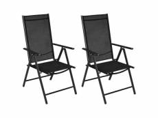 Vidaxl chaises pliables de jardin 2 pcs aluminium et textilène noir 41730