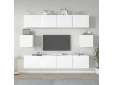 Vidaxl ensemble de meubles tv 6 pcs blanc bois d'ingénierie