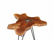 Vidaxl table basse 70 x 45 cm bois de teck massif et polyrésine 281651