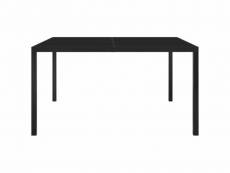 Vidaxl table de jardin 130x130x72 cm noir acier et verre