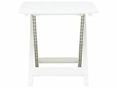 Vidaxl table pliable de jardin blanc 79x72x70 cm plastique 48790
