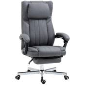 Vinsetto Chaise de bureau siège pivotant dossier inclinable hauteur réglable 65 x 61 x 105-113 cm gris