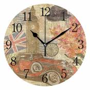 WowPrint Horloge Murale, Vintage London Thème Acrylique