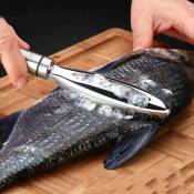 Accessoires de cuisine écailles de poisson en acier inoxydable grattoir râpes à enlever rapidement poisson nettoyage éplucheur grattoir pince à