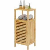 Armoire de rangement de salle de bain 37,2 pouces Armoire de sol en bois avec porte simple et étagère ouverte à 2 niveaux Convient pour le salon, la