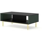 Bb-loisir - Table basse Noir/Vert foncé 90x60x45 ravi f peint Pied Cadré or