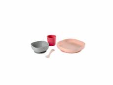Beaba set vaisselle silicone 4 pieces - pink BEA3384349134297