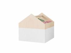 Boîte de rangement bicolore house blanc #DS