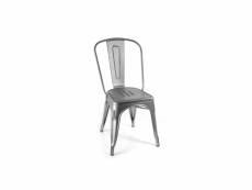 Chaise de cuisine en métal gris style urbain cm 51 x 44x 86 h
