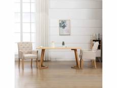 Chaise de qualité de salle à manger avec accoudoirs beige tissu - beige - 66 x 61 x 95 cm