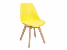 Chaise de salle à manger design contemporain scandinave - jaune