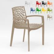 Chaise en polypropylène accoudoirs jardin café Grand Soleil Gruvyer Arm Couleur: Beige