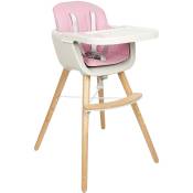 Chaise haute évolutive pour bébé, multi-fonction 2 en 1 / avec plateau / coussin confortable/(rose) - Sifree