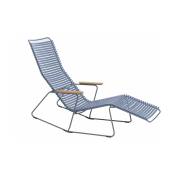 Chaise lounge modulable en métal et plastique bleu foncé CLICK - Houe
