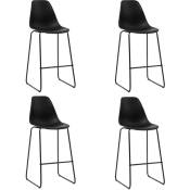Chaises de bar lot de 4 noir plastique - Vidaxl