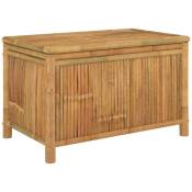 Coffre boîte meuble de jardin rangement 90 x 52 x 55 cm bambou - Marron