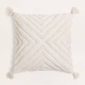 Coussin carré en coton (45x45 cm) Reik Sklum Blanc