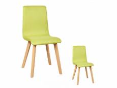 Duo de chaises microfibre verte - valonte - l 42 x l 42 x h 89 cm