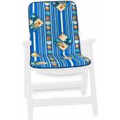 Emmevi Mv S.p.a. - Coussin de Chaise de jardin Pliant Douce Intérieur Extérieur Motif coquillages - Bleu
