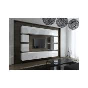 Ensemble meuble tv concept 17 blanc brillant 249 cm