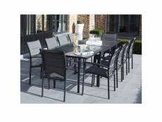 Ensemble table et chaises de jardin modulo 10 places gris W_600017