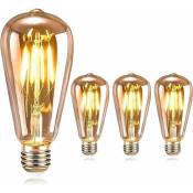 Ersandy - Ampoule led Edison, Ampoule E27 Vintage Edison led Rétro Ampoule 4W ST64 Lampe Décorative Antique Nostalgiques Blanc Chaud Ampoule led pour