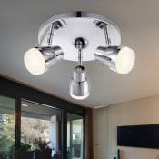 Etc-shop - Spot plafonnier plafonnier lampe de salon luminaire de couloir, spots à 3 lampes mobiles, led 5W 320Lm blanc chaud, DxH 24x15cm