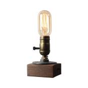 Ineasicer - abat-jour fleur forme de lampe réglable ouvert/fermé pour E27 Ancien Blocs de bois lampe de Table lampe de bureau pour café Bar Studio