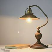 Lampe de bureau laiton massif fait main E27 en bronze