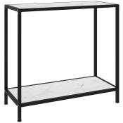 Les Tendances - Table console Blanc 80x35x75 cm Verre