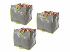 Lot de 3 sacs de jardin multifonctions - polypropylène - 100 l